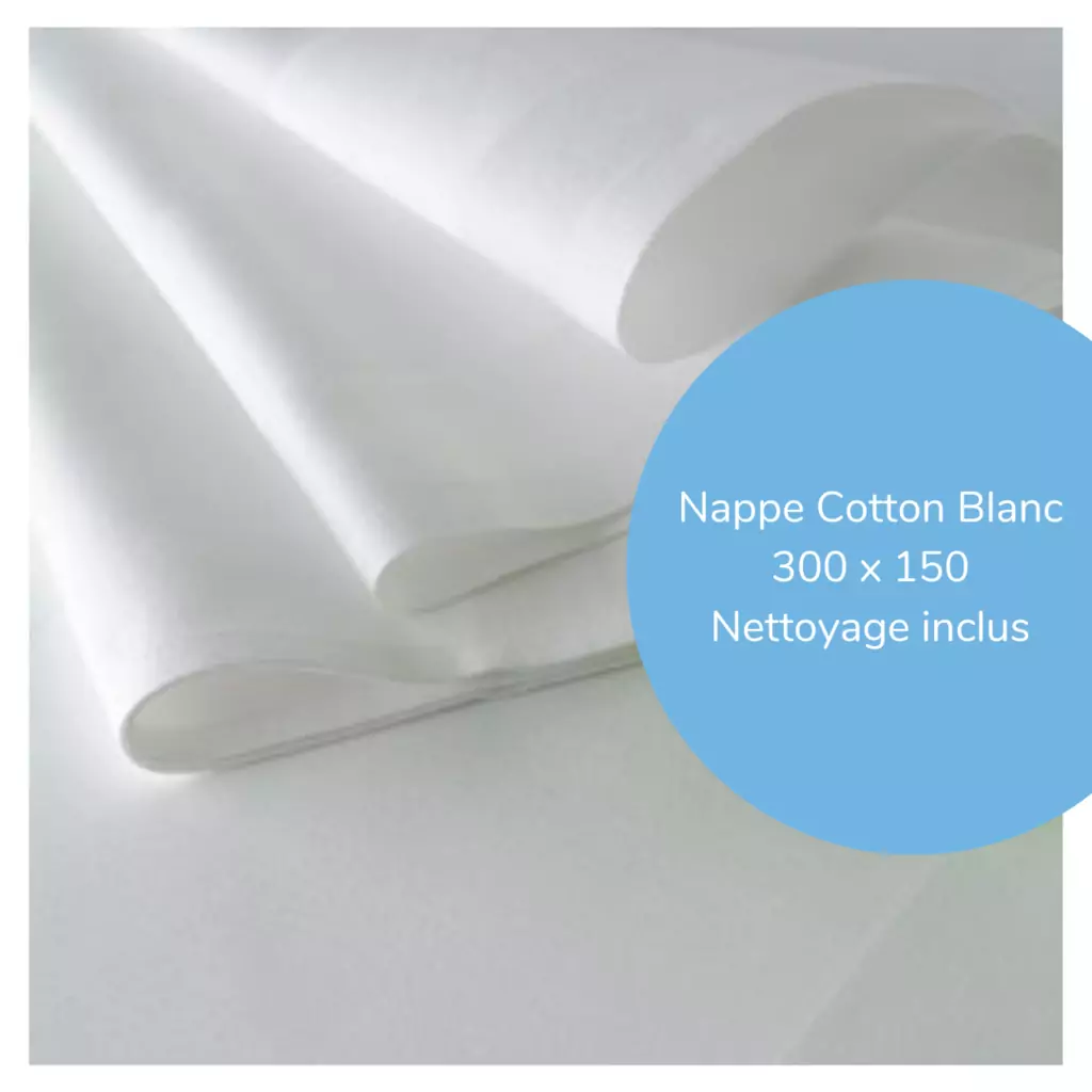 Nappe coton blanche 300x150cm