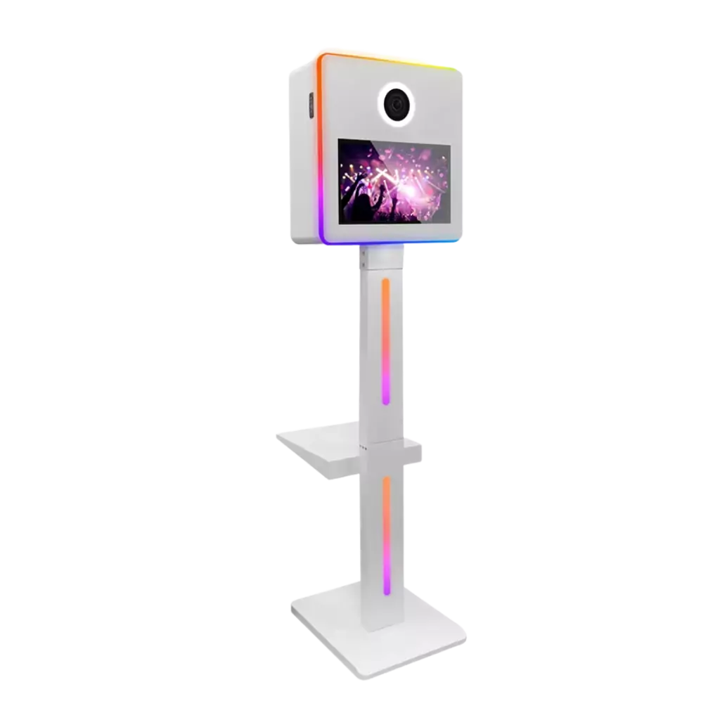Borne à selfie | BLANC & LED - PHOTO HD + 300 impressions